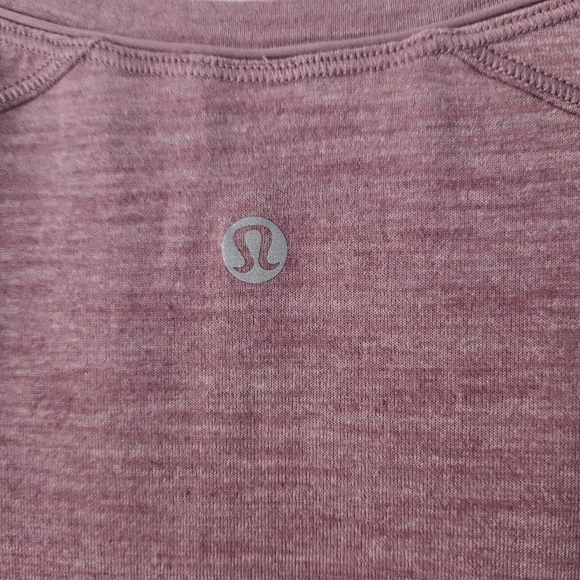 Lululemon Heathered Figue Another Mile Short Sleeve Top Size 10 - Picture 5 of 6